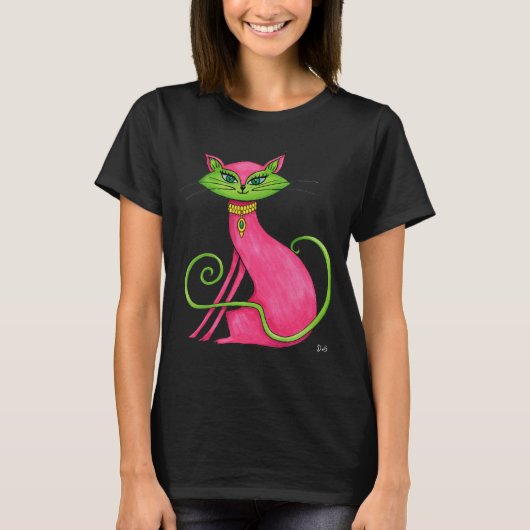 Leuk T-shirt met speelse Kat! (Voorkant)