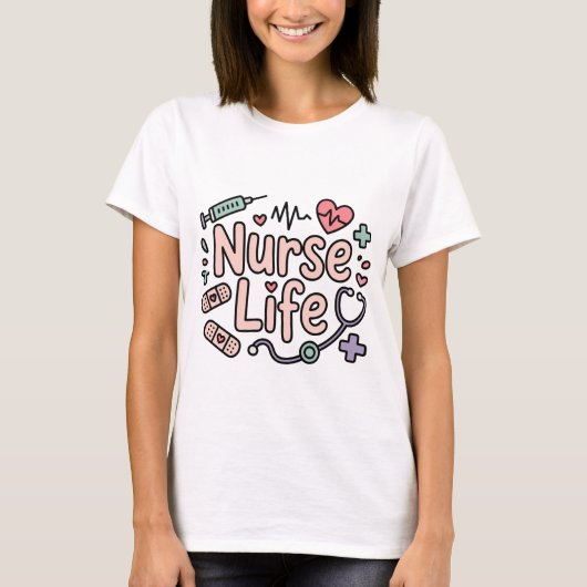 Leuk T-shirt met verpleegstersleven (Voorkant)