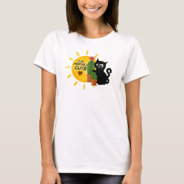 Leuk T-shirt met zwarte kat en cactus
