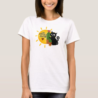 Leuk T-shirt met zwarte kat en cactus