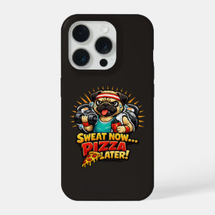 Leuk T-shirt voor honden die van fitness en pizza iPhone 15 Pro Case