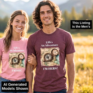 Leuk T-shirt voor koppels Avontuur Herenversie