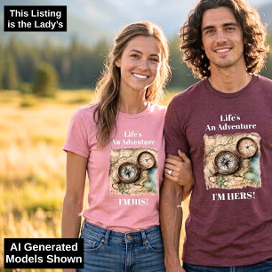Leuk T-shirt voor koppels, avontuurlijke vrouwelij