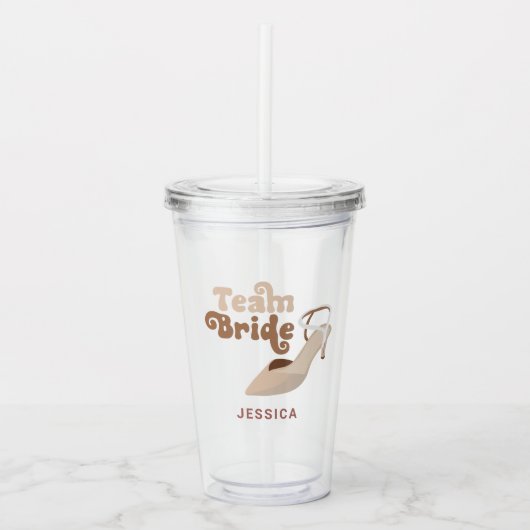 Leuk Team Bruid Bruids Party Gepersonaliseerd Acryl Drinkbeker (Voorkant)