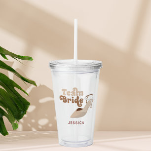 Leuk Team Bruid Bruids Party Gepersonaliseerd Acryl Drinkbeker