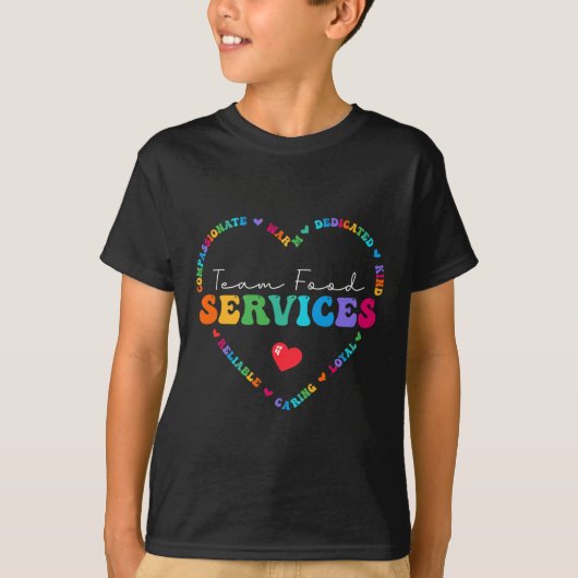 Leuk Team Food Services Waardering Terug naar scho T-shirt (Voorkant)