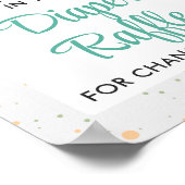 Leuk Teddy Bear Baby shower Luier Raffle spel Poster (Hoek)