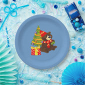 Leuk Teddy Bear Kerstfeest Papieren Bordje (Feest)