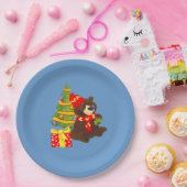 Leuk Teddy Bear Kerstfeest Papieren Bordje (Feest)