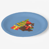 Leuk Teddy Bear Kerstfeest Papieren Bordje (Gekanteld)