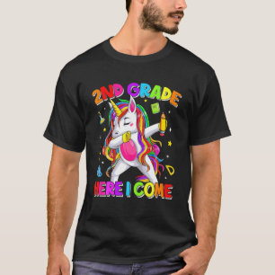 Leuk terug naar school eenhoorn dabbing 2e klas se t-shirt
