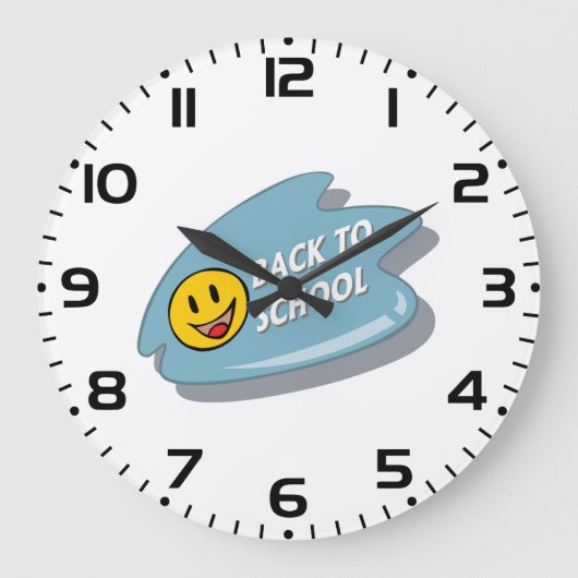Leuk Terug naar School Smile Face Grote Klok (Voorkant)