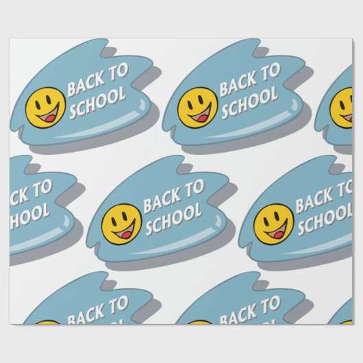 Leuk Terug naar School Smiley Face Cadeaupapier (Vlak)