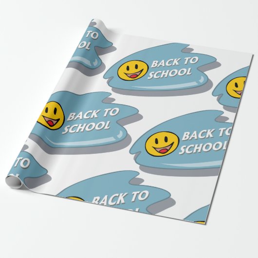 Leuk Terug naar School Smiley Face Cadeaupapier (Uitgerold)