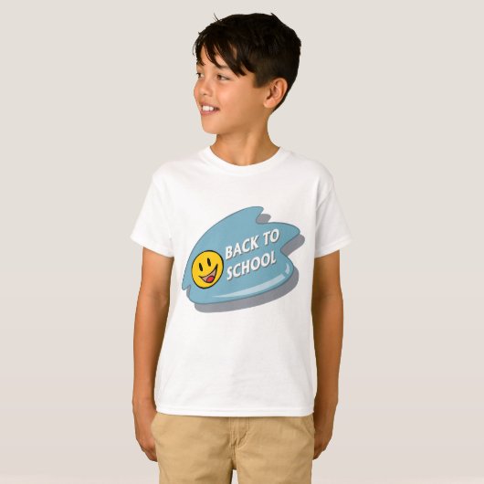 Leuk Terug naar School Smiley Face T-shirt (Voorkant volledig)