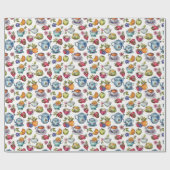Leuk theefeest betegeld cadeaupapier (Vlak)