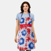 Leuk Tie Dye Patroon Initiaal rood wit blauw Schort (Gedragen)