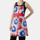 Leuk Tie Dye Patroon Initiaal rood wit blauw Schort (Insitu)