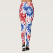 Leuk Tie Dye Patroon rood wit blauw Leggings (Achterkant)