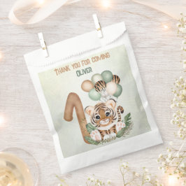 Leuk Tijger Jongen Oerwoud 1e Verjaardagsfeest Bedankzakje