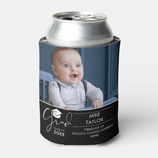 Leuk toen en nu 2 foto afstudeerfeest blikjeskoeler (Blikje Voorkant)