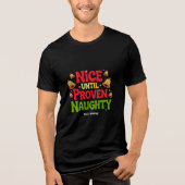Leuk tot bewezen grappig kerstontwerp brutaal Tri-Blend shirt (Voorkant)