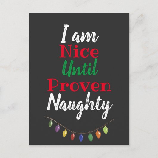 Leuk tot bewezen Naughty, grappige kerst Feestdagenkaart (Voorkant)
