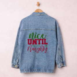 Leuk tot bewezen ondeugend, grappig kerstfeest denim jacket