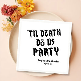 Leuk tot de dood ons scheidt feest aangepaste serv servet