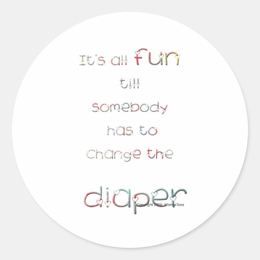 Leuk tot luierwissel ronde sticker (Voorkant)
