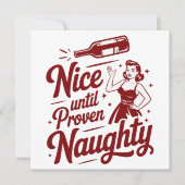 Leuk Totdat Er Bewezen Stout Snarky Kerst Wijn Feestdagenkaart (Voorkant)