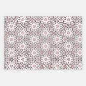 Leuk Trendy Geometrisch Roze Wit en Grijs Patroon Inpakpapier Vel (Voorkant)