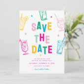 Leuk trendy kerstfeest Save the Date Feestdagenkaart (Staand voorkant)