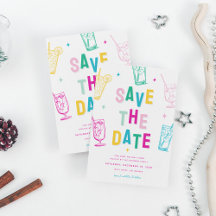 Leuk trendy kerstfeest Save the Date