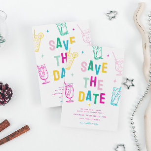 Leuk trendy kerstfeest Save the Date Feestdagenkaart