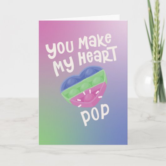 Leuk, trendy pop-it hart fidget speelgoed Valentij Kaart (Voorkant)