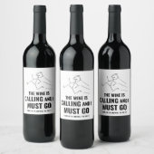 Leuk & Trendy Zwarte Wijn Roept Wijnlabel Etiket (Flessen)
