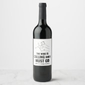 Leuk & Trendy Zwarte Wijn Roept Wijnlabel Etiket (Voorkant)