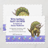 Leuk Triceratops Baby shower Kaart (Voorkant / Achterkant)