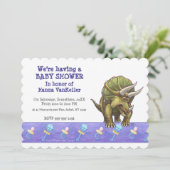 Leuk Triceratops Baby shower Kaart (Staand voorkant)