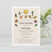 Leuk tropisch oerwoud Virtual Baby shower Kaart (Staand voorkant)