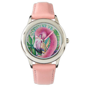 Leuk Tropisch Roze Flamingo eWatch Horloge