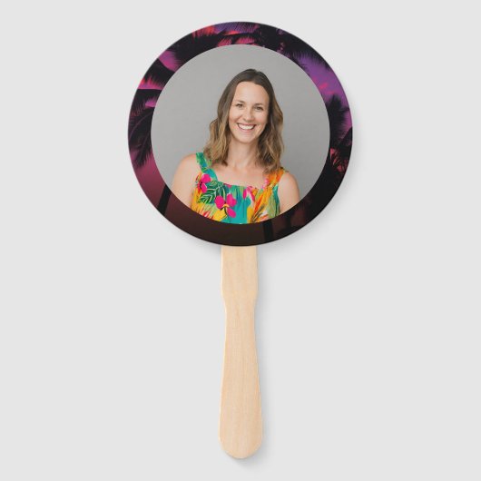 Leuk Tropisch Sunset Luau Verjaardagsfeest Handwaaier (Achterkant)