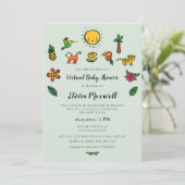 Leuk tropisch virtueel Baby shower Kaart (Staand voorkant)