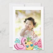 Leuk Tropisch Zomer Strand Meisje 1e Verjaardag Fo Kaart (Achterkant)