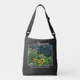 Leuk tuinieren gezegde bloementuin madeliefjes kos crossbody tas