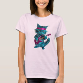 Leuk Turquoise Katten T-Shirt