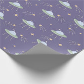 Leuk UFO Kids Verjaardagsfeest Verpakkingspapier Cadeaupapier (Hoek)