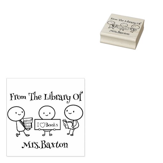 Leuk uit de bibliotheek van de leraar naam Rubber  Rubberstempel (Gestempeld)