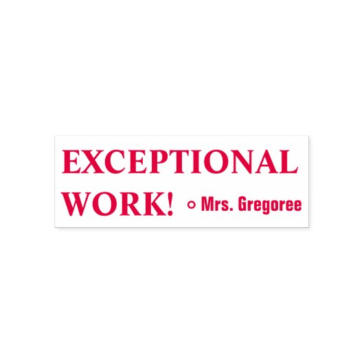 Leuk "UITZONDERLIJK WERK!" Teacher Rubber Stamp Zelfinktende Stempel (Design)